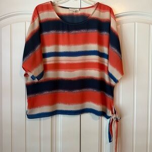 Spense Striped Side Tie Blouse - 2/$15 eligible